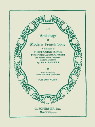 Anthology of Modern French Song - Vocal - Spicker