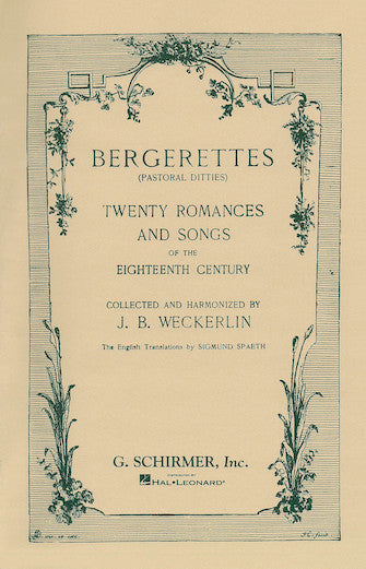 Bergerettes (Pastoral Ditties) - Vocal - Weckerlin