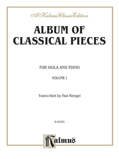 Album of Classical Pieces, Volume I - Viola - J. Klengel