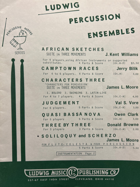 Soliloquy and Scherzo - Percussion Ensemble - Moore