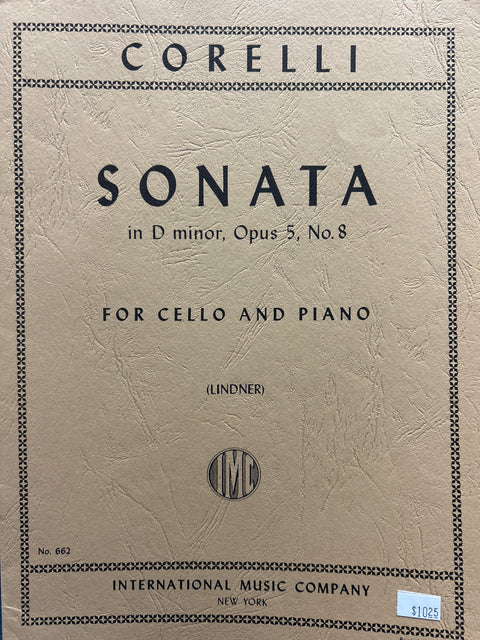 Sonata in D minor, Opus 5, No. 8 - Cello/Piano - Corelli