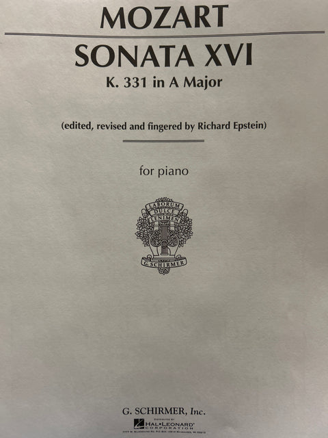 Sonata No. 16 in A Major K331 - Mozart/Epstein - H & H Music