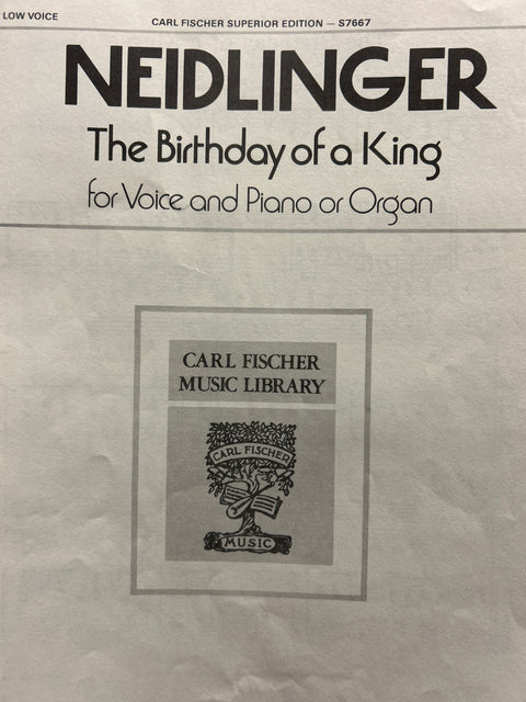 The Birthday of A King - Vocal - Neidlinger (Carl Fischer)