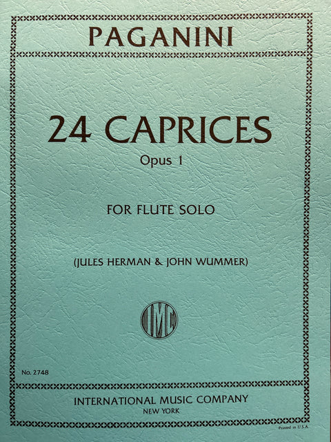 24 Caprices Op. 1 for Flute - Paganini - Herman / Wummer