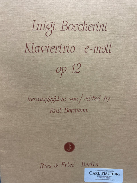 Piano Trio In E Minor Op. 12 - Boccherini/Bormann