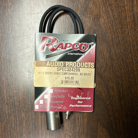 Rapco 1’ Y-insert cable