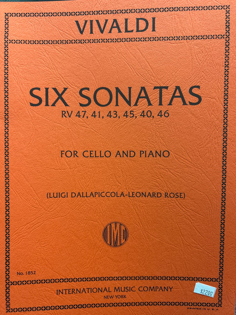 Six Sonatas for Cello/Piano - Vivaldi