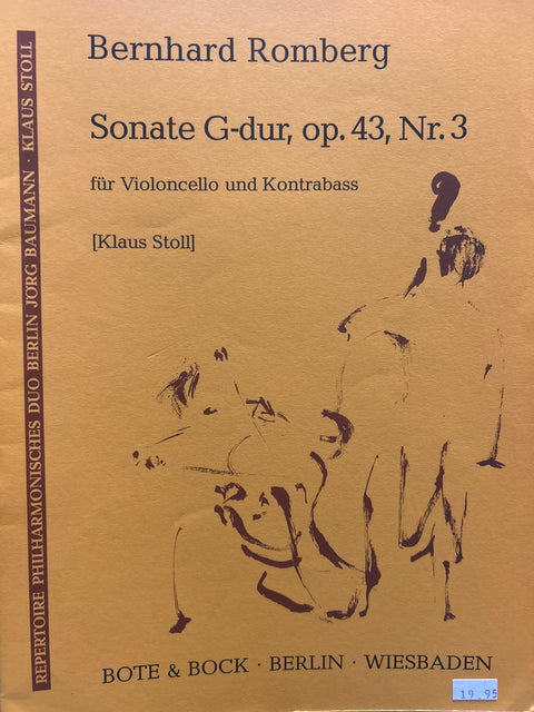 Sonata in G Major, Op. 43, No. 3 for Violoncello and Double Bass - Romberg