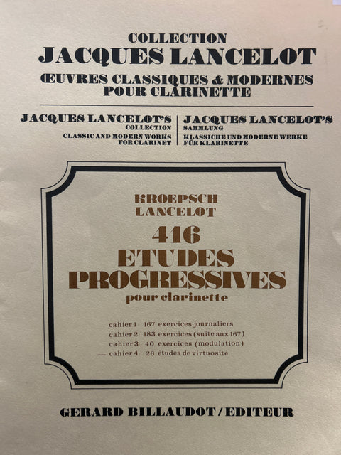 416 Progressive Studies for Clarinet - Book 4 - Kroepsch/Lancelot