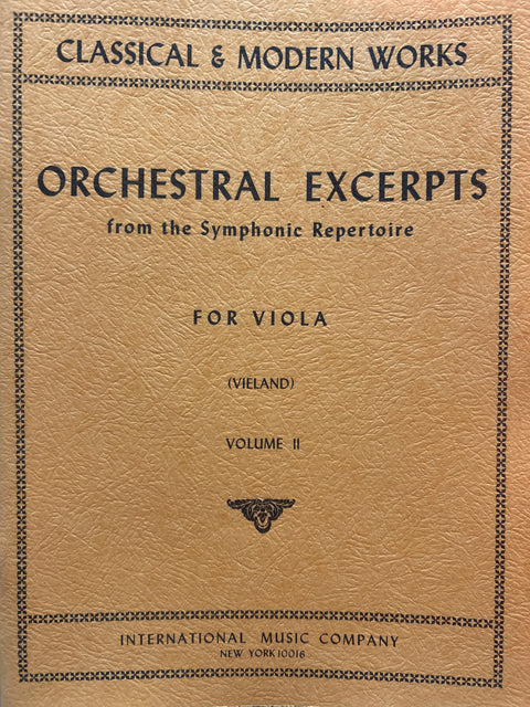 Orchestral Excerpts from the Symphonic Repertoire for Viola - Vieland - H & H Music