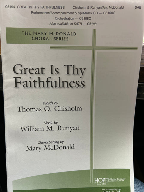 Great Is Thy Faithfulness - Vocal - McDonald