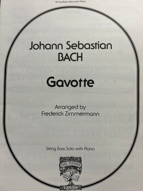 Gavotte - String Bass - Bach / Zimmermann