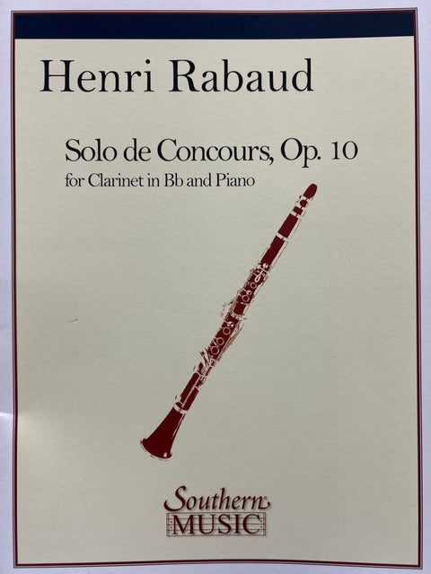 Solo De Concours, Op. 10 - Clarinet - Rabaud