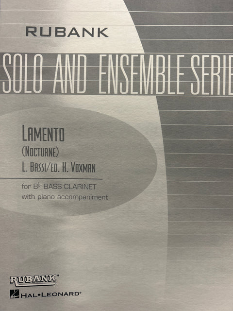 Lamento (Nocturne) - Bass Clarinet - Bassi/Voxman