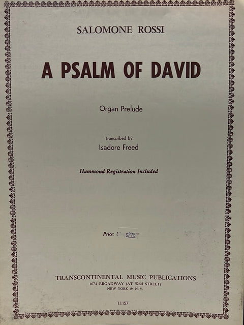 A Psalm of David - Organ - S. Rossi/I. Freed