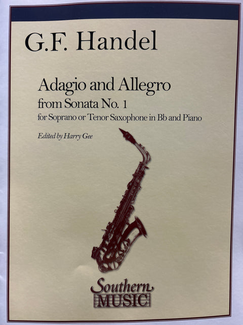 Adagio and Allegro from Sonata No. 1 - Tenor Saxophone - Handel / Gee