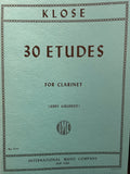 30 Etudes for Clarinet - Klose / Kirkbride