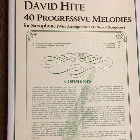 40 Progressive Melodies for Saxophone - Hite