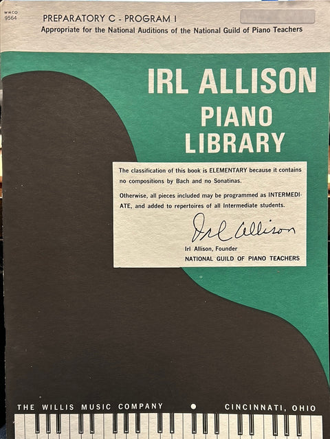 Preparatory C – Program 1 Irl Allison Library - Piano