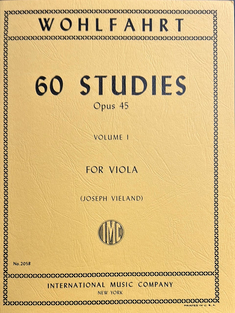 60 Studies - Wohlfahrt, Op. 45 - Volume 1 for Viola - Vieland