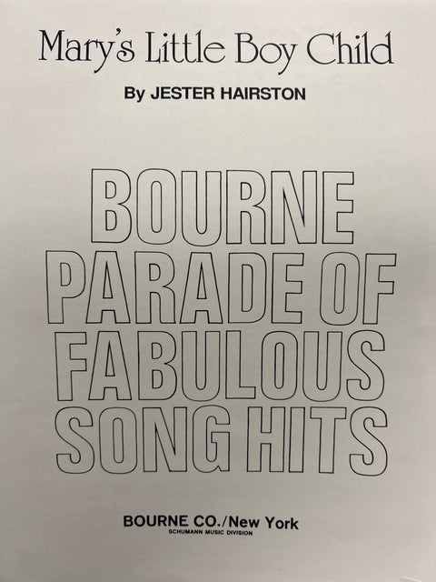 Mary's Little Boy Child - Vocal - Hairston