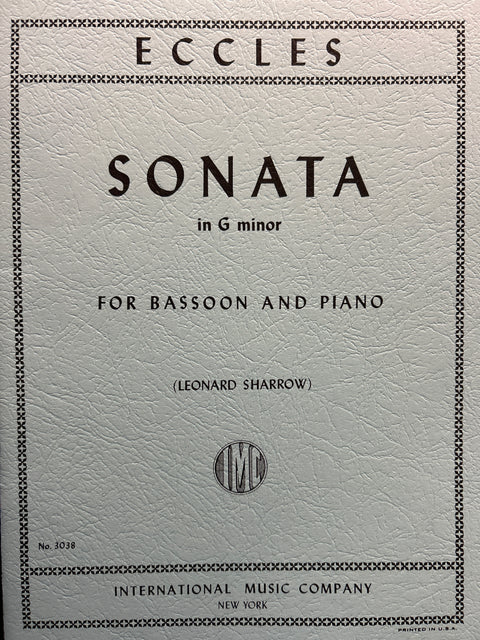 Sonata in G minor - Bassoon - Eccles / Sharrow