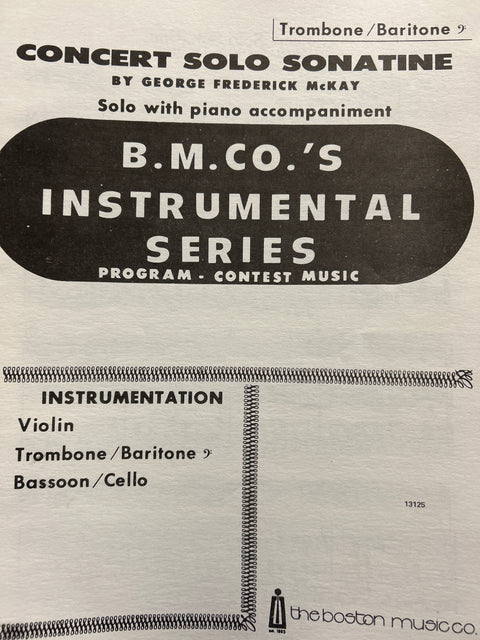 Concert Solo Sonatine - Mixed Instrumental Ensemble - McKay
