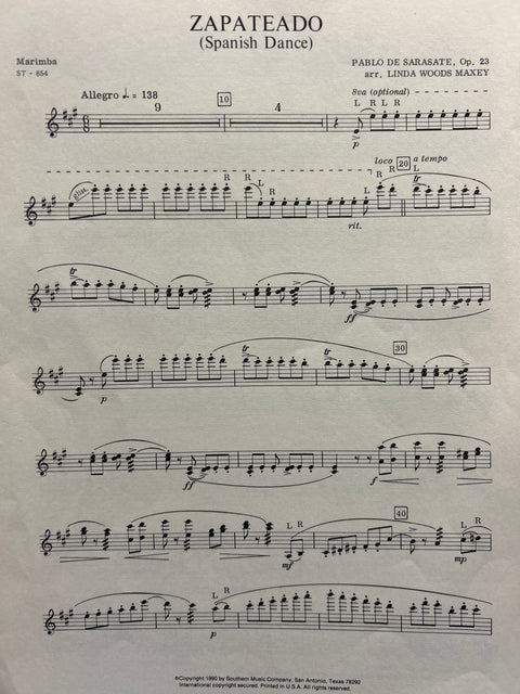 Zapateado, Op. 23 - Marimba - Sarasate / Maxey