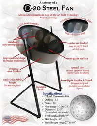 Panyard C-20 Lead Pan - Pan Only - FREE Mallets