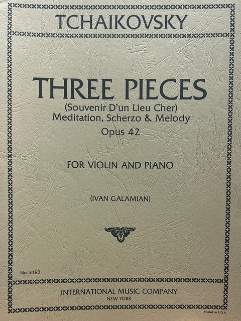 Three Pieces - Violin/Piano - Tchaikovsky/Galamian