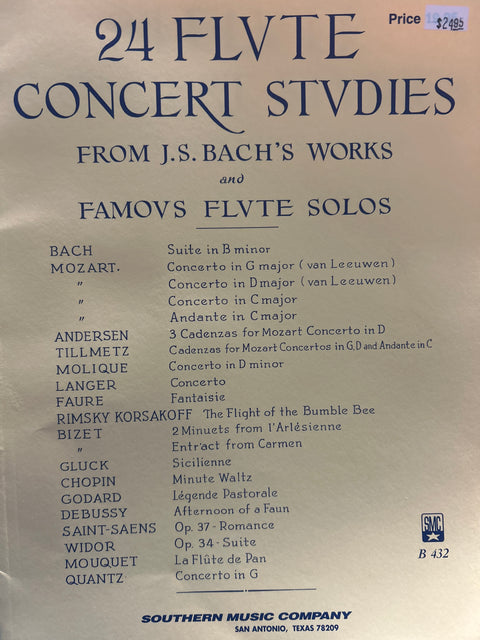 24 Flute Concert Studies from J. S. Bach Works - Flute Solos