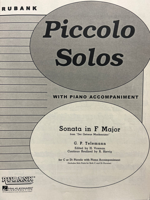 Sonata in F Major from "Der Getreue Musikmeister" for Piccolo - Telemann