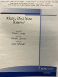 Mary, Did You Know? - Low Voice - Lowry / Greene / Schrader