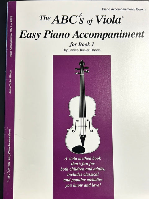 The ABC’s of Viola Easy Piano Accompaniment for Book 1 - Rhoda