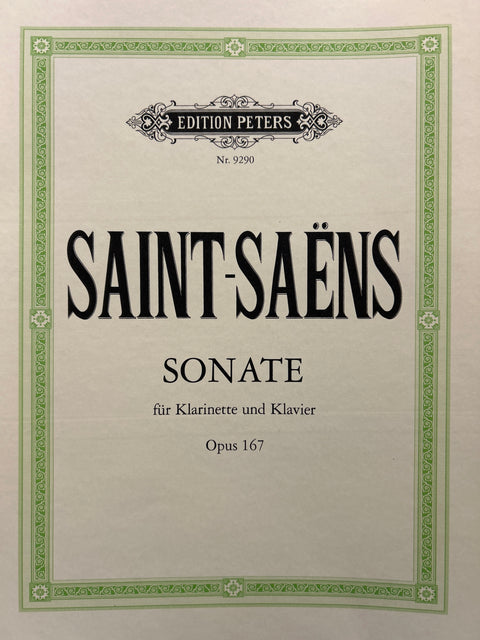 Sonate for Clarinet, Op. 167 - Saint-Saens / Peters