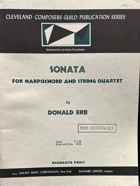 Sonata for Harpsichord - D. Erb