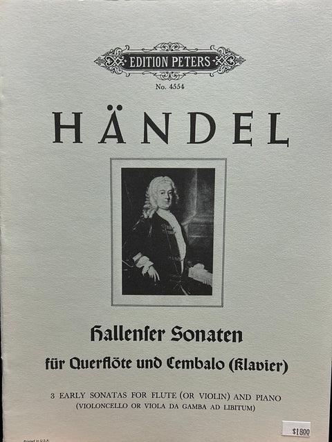 Three Hallenser Sonatas - Handel - Violin/Piano