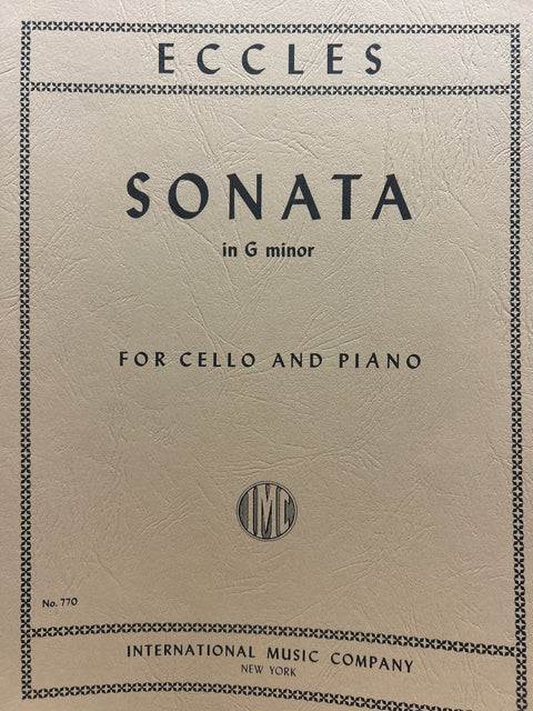 Sonata in G minor - Cello - Eccles