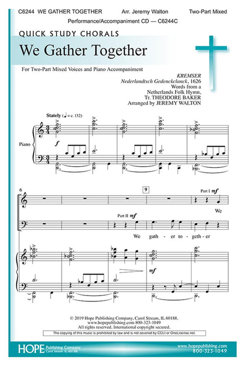 We Gather Together - Two-Part Mixed - Walton