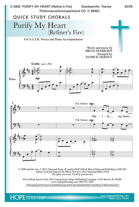 Purify My Heart (Refiner's Fire) - SATB - Doerksen / Tierney