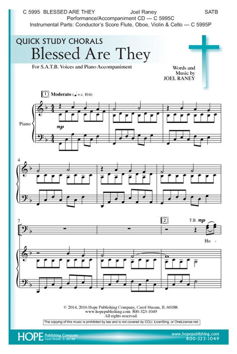 Blessed Are They - SATB - Raney