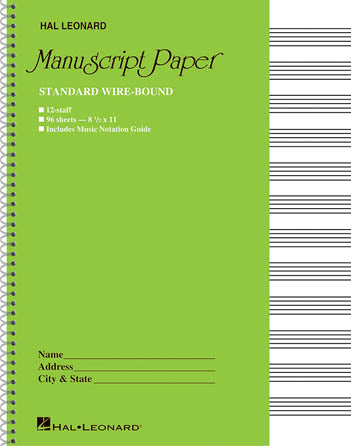 Hal Leonard - Manuscript Paper - Standard Wire-Bound