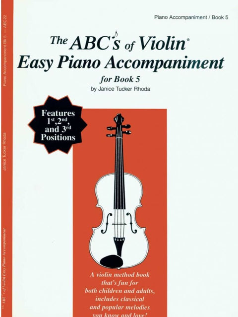 The ABC's of Violin Easy Piano Accompaniment for book 5 - Rhoda