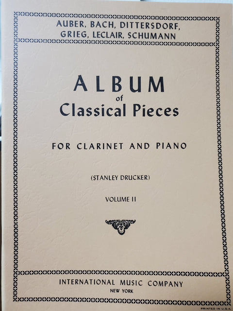 Album of Classical Pieces - Clarinet & Piano - S. Drucker