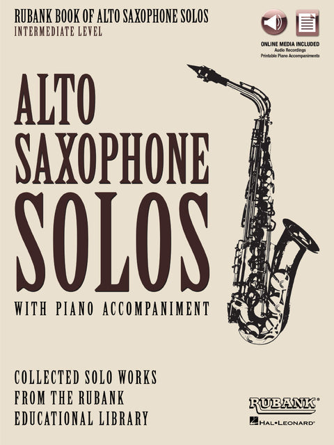 Alto Saxophone Solos with Piano Accompaniment - Intermediate - Rubank