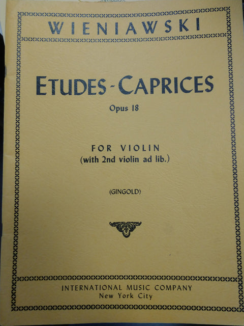 Etudes-Caprices, Op. 18 for Violin (and 2nd violin ad lib.) - Wieniawski