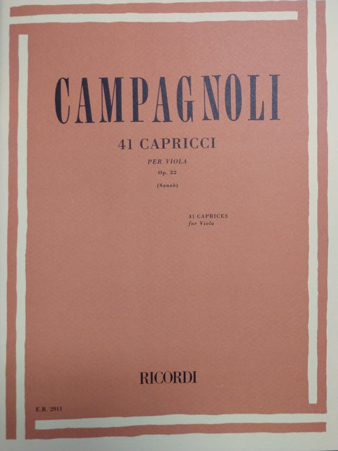 41 Caprices for Viola, Op. 22 - Campagnoli