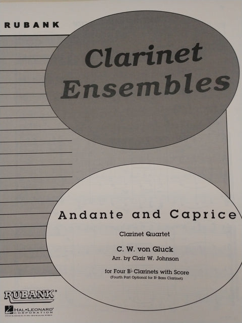 Andante and Caprice - Clarinet Quartet - Gluck/Johnson