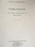 Variations for Violin, Clarinet in A, and Piano - Score and Set of Parts - Harbison