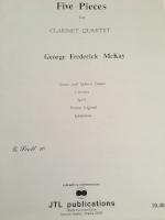 Five Pieces for Clarinet Quartet - McKay